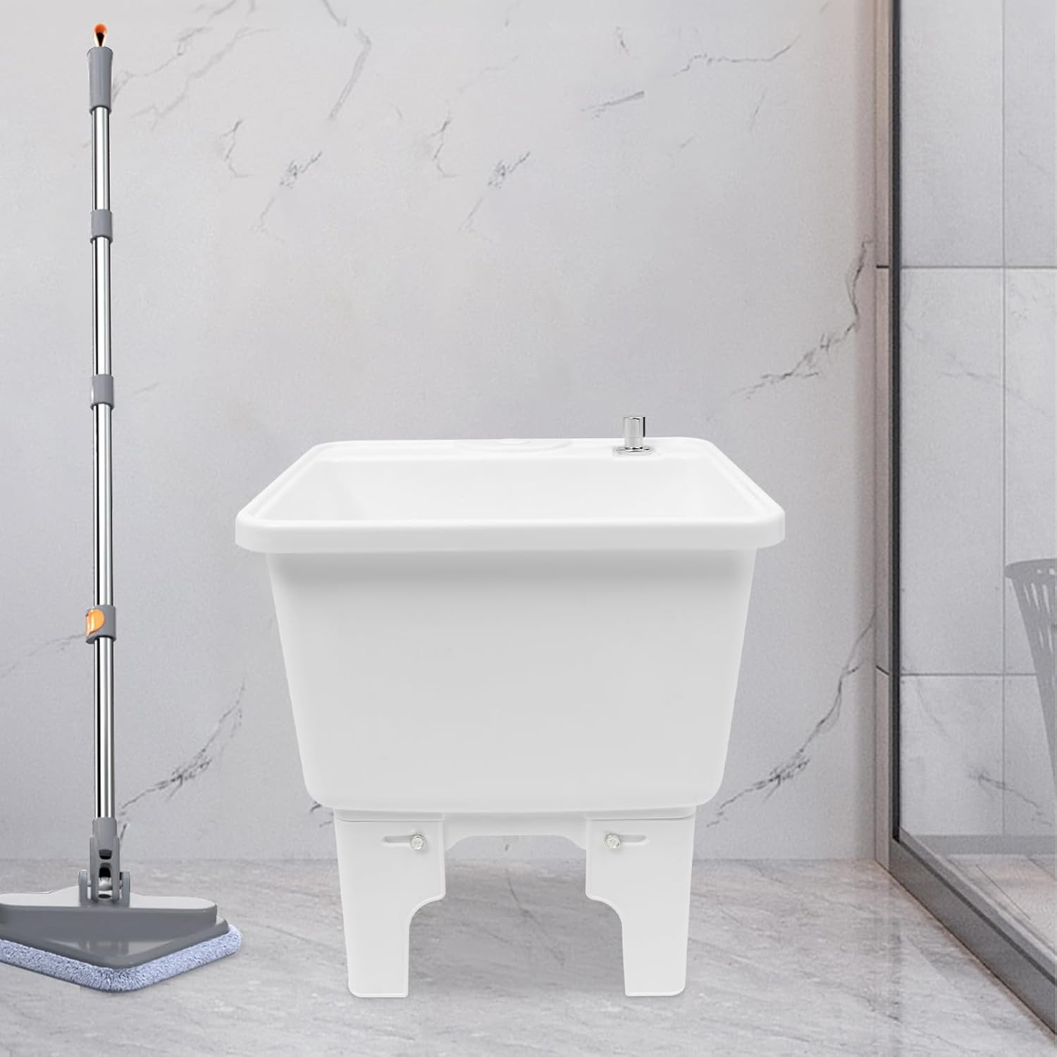 Commercial Floor Mop Sink,Portable Camping Sink,Indoor and Outdoor Utility Sink,Commercial Utility Floor Mount Mop Basin for Restaurant, Garage, Basement