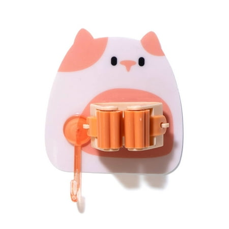 

Shebeky Animal Pattern Mop Rack with Hook PVC Scratch Resistant Mop Hanging Hook for Brooms