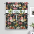 thumbnail image 2 of Kitchen Curtains and Valance Set 36 Inch Tier Pioneer Colorful Floral 3 Pieces Set Dining Room Small Curtain Drapes Cafe Curtains Valance for Home Decor Rod Pocket, 2 of 6