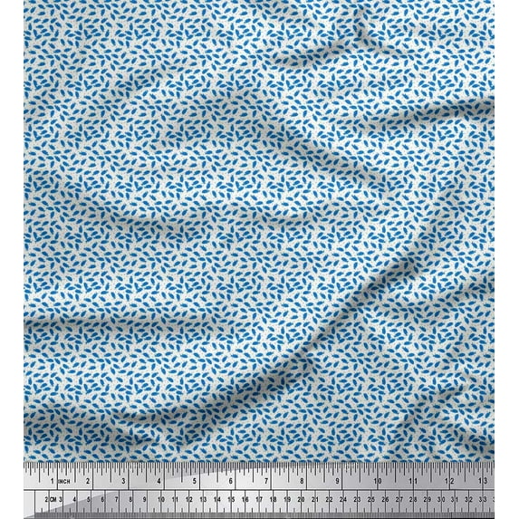 Soimoi Cotton Poplin Fabric Fish Ocean Fabric Prints by Yard 56 Inch Wide