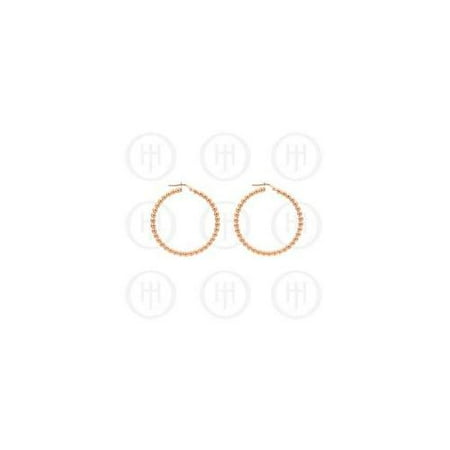 Doma Jewellery MAS07625 Sterling Silver -Fancy Italian Rhodium Plated Rose Colour Hoop Earring