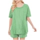 thumbnail image 4 of Conjunto de Pijama de las Mujeres de Moda Casual Color Sólido Manga Corta Cuello Redondo Top Y Pantalones, 4 of 6