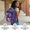 thumbnail image 4 of HELLHERO Cute Galaxy Axolotl Pattern School Bag with Multi Pocket Padded Shoulder Straps Backpack for Boys Teens, Lightweight 17 Inch Casual Daypack for Travel Middle School Back to School, 4 of 8