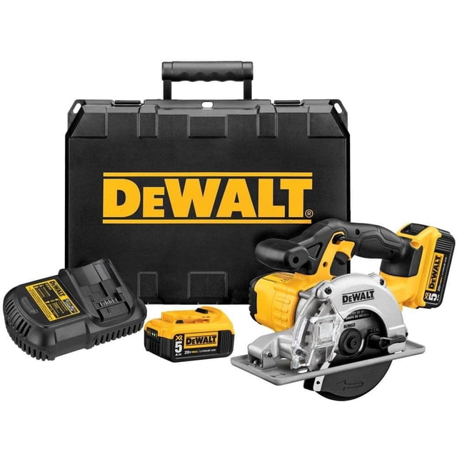 Sierra circular DEWALT DCS373P2 de 20 V como máximo, 5 1/2 pulgadas, con 2 baterías