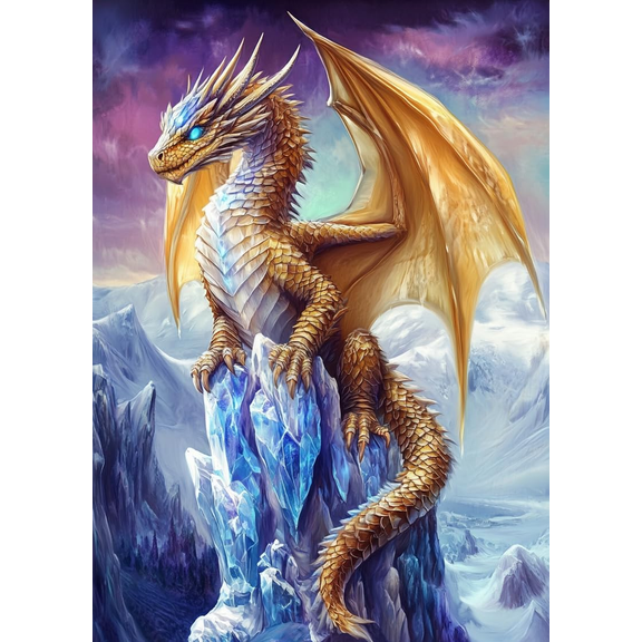 5D Dragon Diamond Art 12x16 Inch Full Drill Diamond Painting Kits for Adults & Beginners - DIY Art Crafts for Relaxation and Home Wall Decor