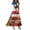 Deep Red, variant on Summer Dresses Patriotic Print - V-Neck Short Sleeve Colorful Sundress for 4th July Parade, Womens Summer Dresses ,Blue L