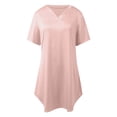 thumbnail image 6 of Kingdiese Womens Satin Sleepshirt Short Sleeve Nightgown Loose Fit Night Dress Summer Womens Bed Jackets, Size L, 6 of 7