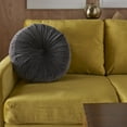 thumbnail image 4 of Mina Victory Life Styles Round Cotton & Velvet Throw Pillow in Charcoal, 4 of 5