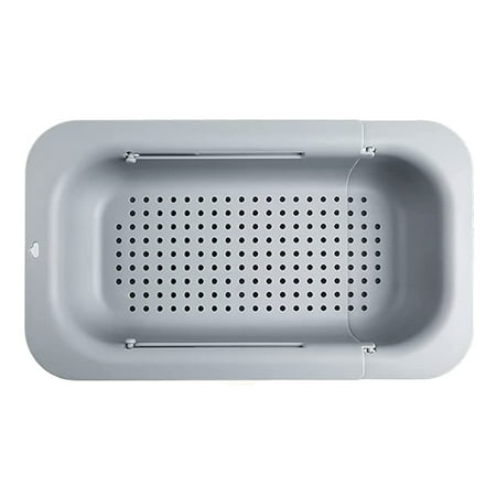 

Expandable Colander Strainer over the Sink Retractable Kitchen Sink Basket to Wash Food Strainers to Drain Pasta Grey