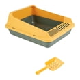 thumbnail image 2 of Arenero para gatos abierto por arriba, arenero para gatos con laterales altos y entrada baja, protección contra salpicaduras, arenero para gatos extra S Verde Amarillo, 2 of 8