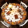 thumbnail image 6 of Fall Tablecloth, Round Pumpkins Maple Leaves Decorative Thanksgiving Table Cover for Kitchen Dining Picnic Tabletop Indoor Outdoor Party Decor L, 6 of 6