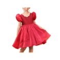 thumbnail image 1 of Robe Fille Rouge Organza Perle Demoiselle d'Honneur Concours Fête Mariage Noël 7 Ans, 1 of 1