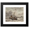 thumbnail image 2 of Hendrik Willem Mesdag 24x20 Black Modern Framed Museum Art Print Titled - Fishing Boats at Anchor on a Choppy Sea, 2 of 5