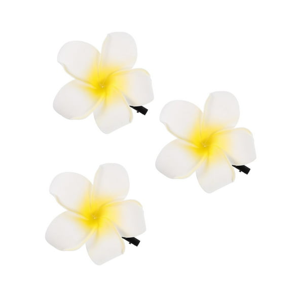 Worgeous 3pcs Women's Girls Plumeria Hair Clip Hairpin Headwear (Yellow)