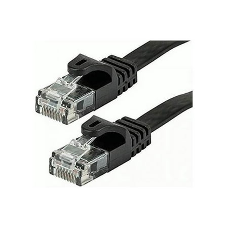 UPC: 0889028150696 | Monoprice Flat Cat6 Ethernet Patch Cable – 3 Feet – Black  Snagless RJ45  Flat  550MHz  UTP  Pure Bare Copper Wire  30AWG – Flexboot Series