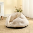 thumbnail image 4 of CSCHome Round Soft Plush Fluffy Dog Bed Donut Round Calming Anti-Anxiety Pet Bed Washable Pet House Cave Bed for Indoor Kitty, 4 of 8