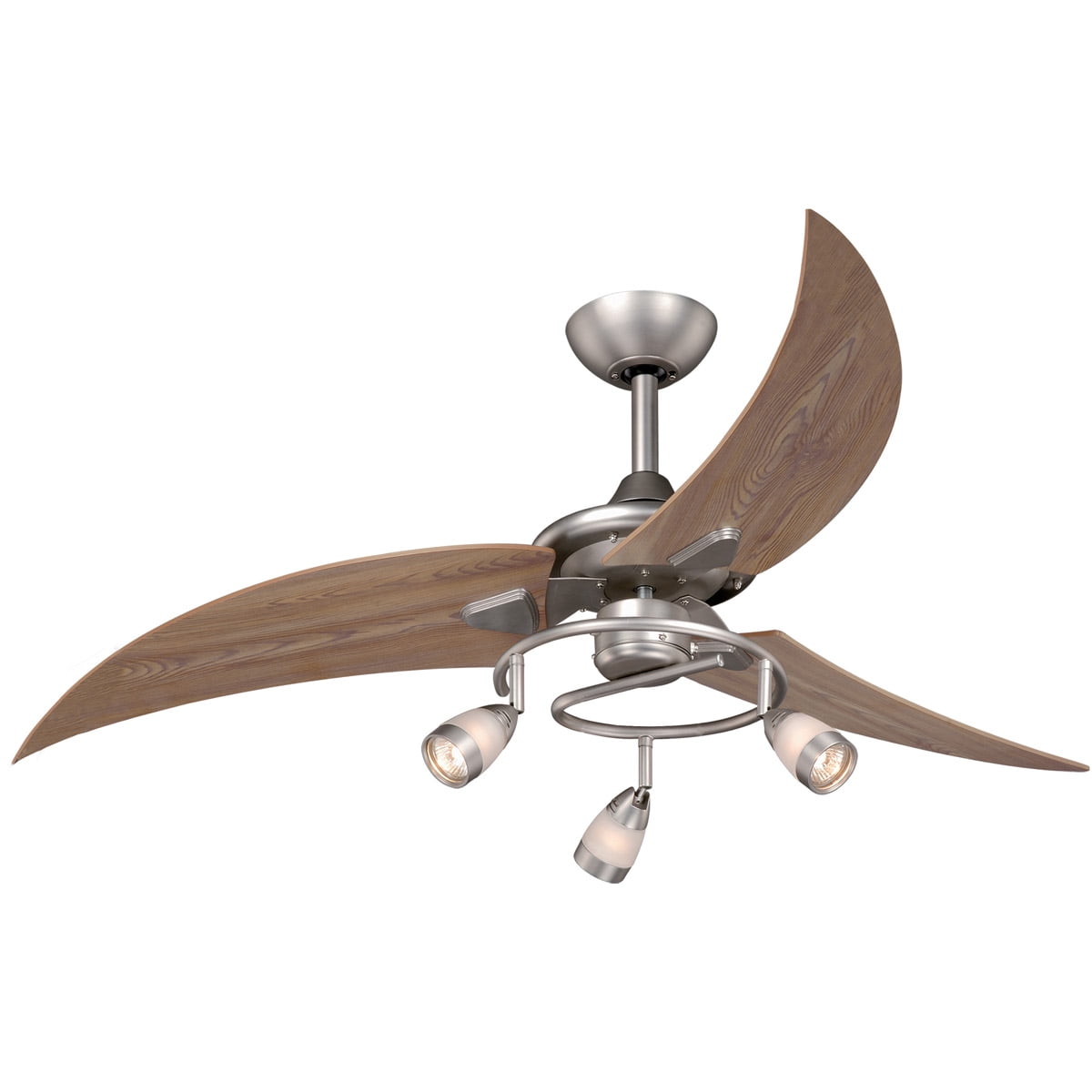 Indoor Ceiling Fans 3 Light Fixtures With Brushed Nickel Finish Steel