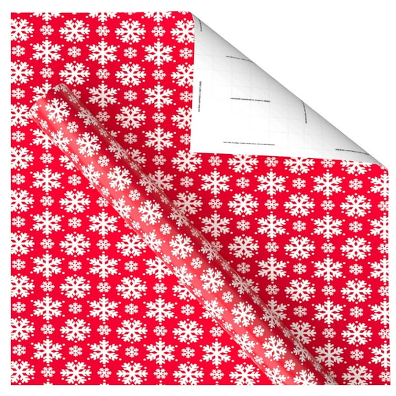 Red and White Snowflakes Christmas Wrapping Paper, 30 sq ft, by Holiday Time