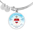 thumbnail image 1 of God Rule In Your Heart Circle Pendant Bangle Bracelet Stainless Steel or 18k Gold, 1 of 7