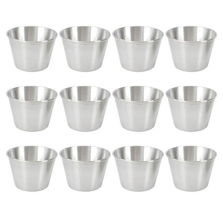 

12 Pcs Stainless Steel Condiment Sauce Cup Simple Dipping Sauce Cup Condiment Cup