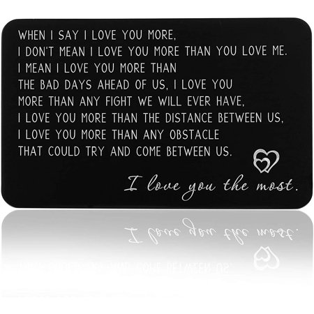 Laser Engraved Metal Wallet Insert Card - Gift For Husband, Boyfriend, Him From Wife/Girlfriend (Valentine, Anniversary)