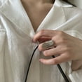thumbnail image 4 of Adjustable Copper Ring Open Design Wide Glossy Geometrical Asymmetric Statement Ring For Women Fashion Jewelry, 4 of 6