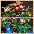 thumbnail image 4 of Vziimo Juego de Micro Bloques de Construcción de Árbol Bonsái de Flor de Cerezo Kits de Estanque de Flor de Melocotón de Arquitectura China Juguetes de Árbol de Sakura Japonés para Adultos Niños Mayor, 4 of 5