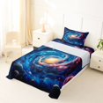 thumbnail image 5 of Manfei Dreamy Spiral Galaxy Twin Sheets,Celestial Colorful Planets Bedding,Blue,3 Pieces,1 Flat Sheet,1 Fitted Sheet and 1 Pillowcase, 5 of 6