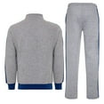 thumbnail image 3 of Men's 2 Piece Tracksuit Set - Full Zip Jacket & Jogger Pants, Athletic Casual Sweatsuit for Gym, Running, Jogging & Streetwear Blue Gray S, 3 of 5