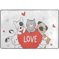 thumbnail image 4 of SKYSONIC Happy Cat Dog Bunny Non-Slip Area Rug, Valentine Heart Doodle Cartoon Floor Carpet Comfort Floor Mats Decor for Indoor Front Porch Living Room Bedroom Kitchen, 36"x24", 4 of 5