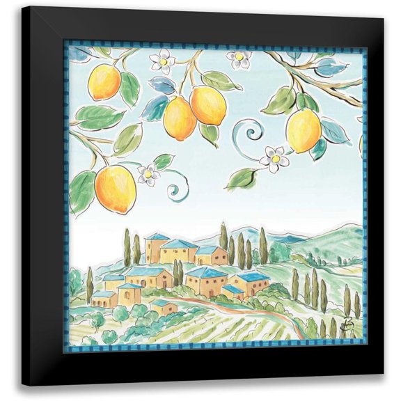 Brissonnet, Daphne 12x12 Black Modern Framed Museum Art Print Titled - Mediterranean Breeze IX