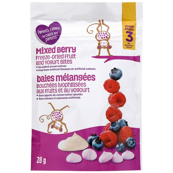 Bouchées au yogourt avec mélange de petits fruits de Choix du parent 28g