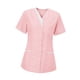 thumbnail image 1 of Scrubs Top para mujer, uniforme de enfermería suave lavable para salón de belleza, peluquero de mascotas Rosa M, 1 of 9