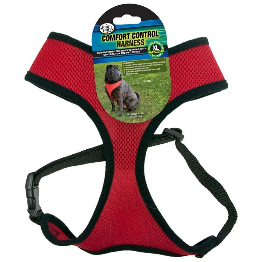 Four Paws Comfort Control Harness Red XLarge For Dogs 2929 lbs
