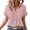 Pink, variant on Womens Blouses Casual Tops Batwing Short Sleeve Notch Neck Pocket Plain Patched Shirt Casual Work T Shirts Double Layer Wrinkled Fabric with Pocket by Awwp Black L