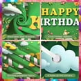 thumbnail image 4 of Green Theme Banner Floral Decor Kids Birthday Display Butterfly Design Bunny Pattern Fairy Tale Backdrop for Kids Birthday Party Children's Celebration Indoor Decoration, 4 of 9
