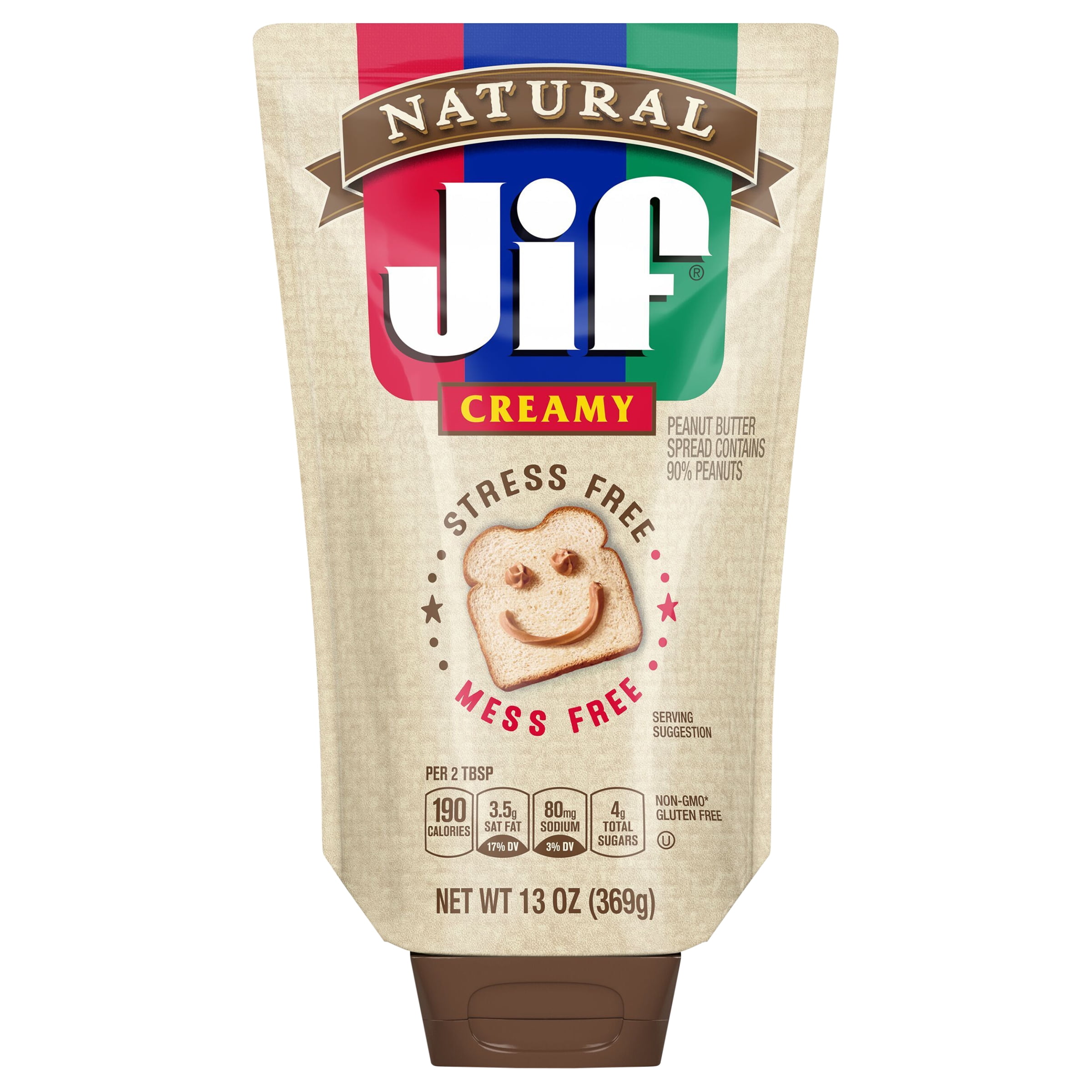(10 pack) Jif 13 Ounce Natural Squeeze Pouch