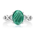 thumbnail image 2 of Gem Stone King 2.59 Ct Oval Green Malachite 925 Sterling Silver Ring (Size 5), 2 of 4