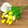 thumbnail image 3 of 15 Heads Tulips Artificial Flowers Faux Tulip Stems Real Feel Tulips for Spring Summer Wreath Wedding Bouquet Centerpiece Floral Arrangement Cemetery Table Décor 14" Tall, 3 of 8