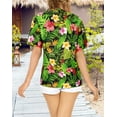 thumbnail image 6 of LA LEELA Button Down Shirt for Women Floral Beach Party Blouse Shirt Summer Short Sleeve Vacation Casual Hawaiian Shirts Blouses for Women S Tropical Floral, Black, 6 of 6