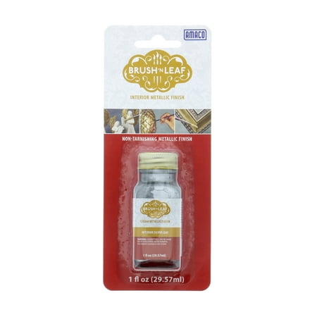 UPC: 0039672766327 | Amaco Brush n Leaf Metallic Paint Silver Leaf 1 oz.