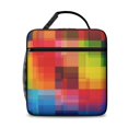 thumbnail image 2 of Red and Blue Checkered Pattern Insulated Lunch Bag Teens,Lunch Box for Men Women for Work,Picnic or Travel,10.2x9.5x4.3 Inches,8 Can Capacity, 2 of 6