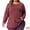 Burgundy, variant on Women's Plus Pleated Blouses Crew Neck Soft T-Shirt 3X Navy Blue