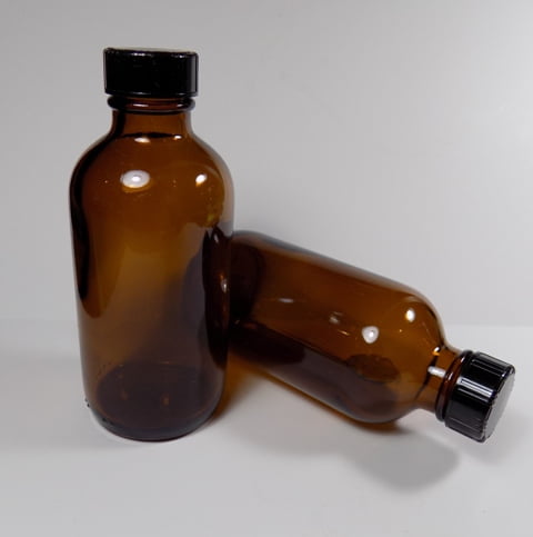 Download 8 oz Heavy Amber Glass Boston Round Medicine Bottles and Caps 12 Pack - Walmart.com - Walmart.com