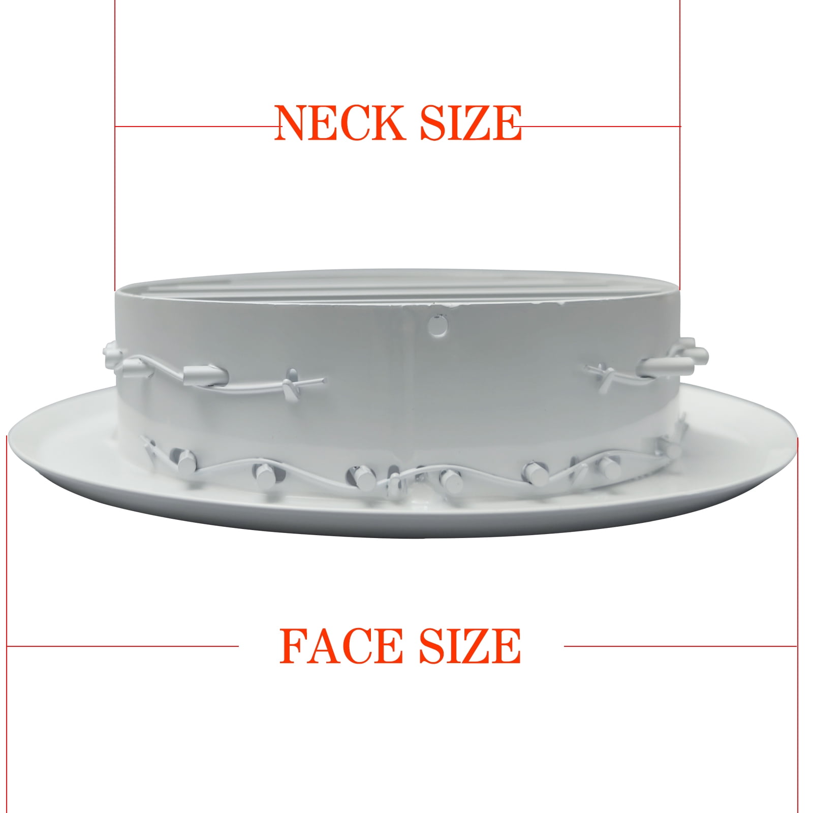 10 Inch [Neck Size] Round Ceiling Diffuser Double Deflection Adjustable HVAC Register for Homes Offices Duct Ventilation Aluminium White Air Outlet Eave Roofing Soffit Exhaust Gable Vent