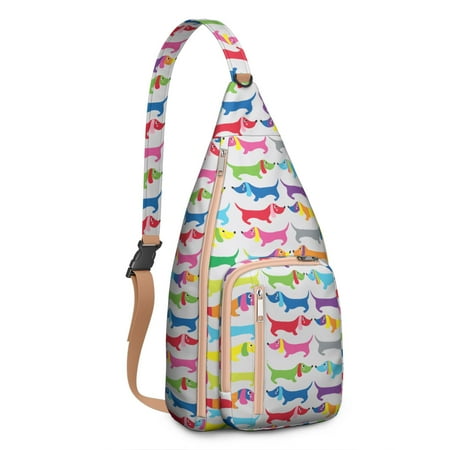 Funny Paw Sling Backpack - Whimsical Dog Print Crossbody Bag  Perfect Gift for Pet Owners