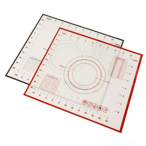HOMEMAXS Non-Stick Silicone Mat Kneading Dough Sheet Pad with Scales Rolling Dough Pastry Pasta Cooking Tools Kitchen Accessories(Red)