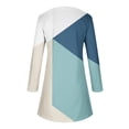 thumbnail image 4 of Robes d'Automne pour Femmes Col Rond Bloc de Couleur Robe à Manches Longues Décontractée Ample Tunique Évasée Mini Robes, 4 of 5