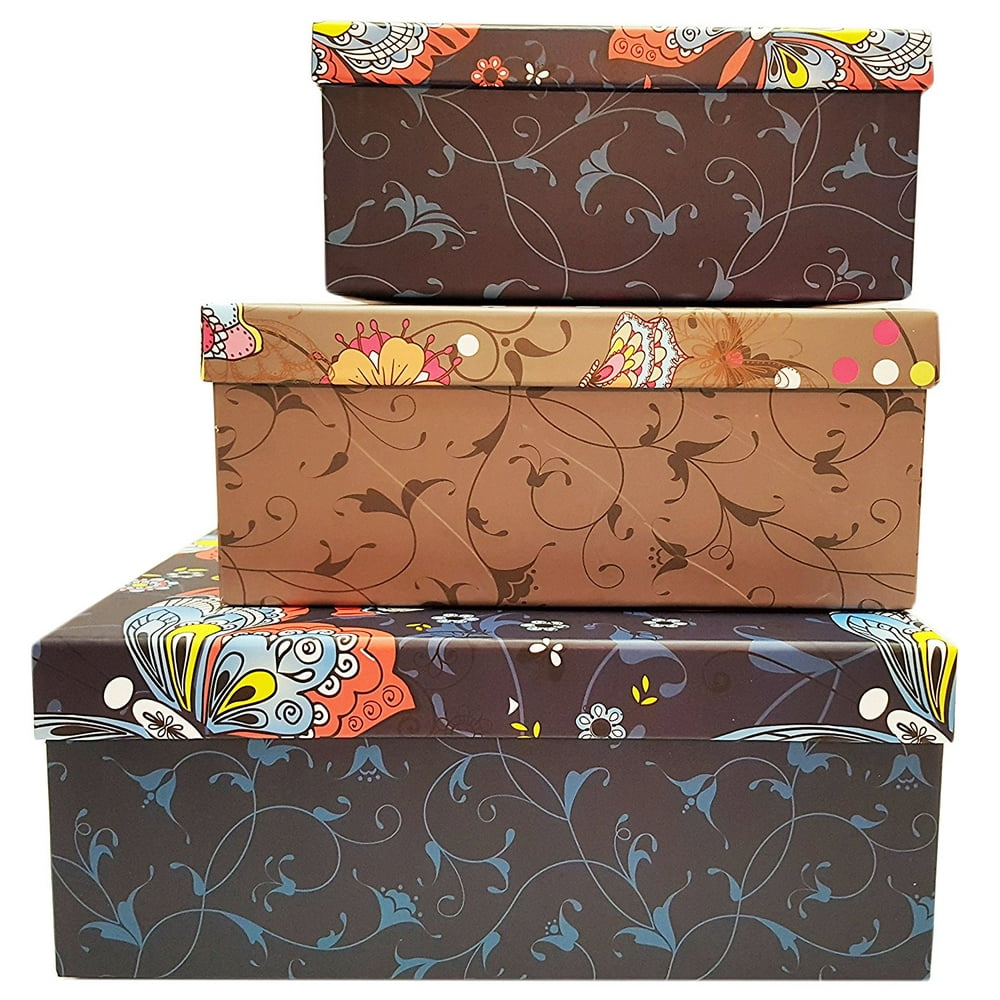 Alef Elegant Decorative Themed Nesting Gift Boxes 3 Boxes Nesting