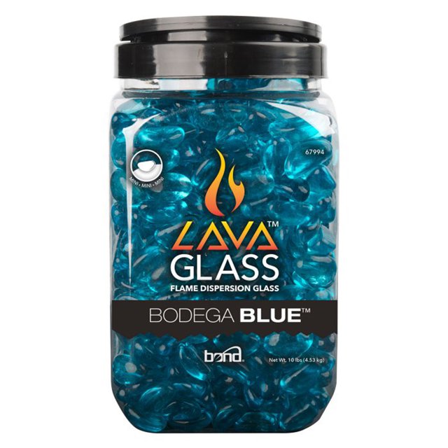 Bond Manufacturing 67994 LavaGlass Mini 10 Pound Fire Pit Glass, Bodega Blue